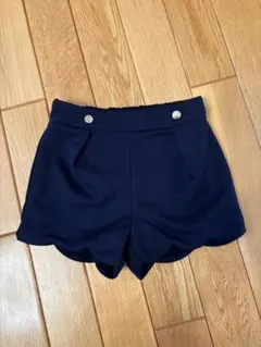 12M Jacadi ネイビー スカラップヘム ショートパンツ