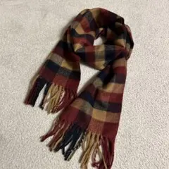 チェック柄マフラー 赤・黒・キャメル