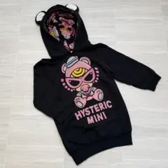 ヒステリックミニ «90» セーラー テディー くま耳 長袖トレーナー 黒