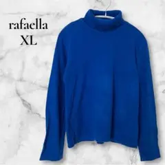 rafaella【XL】タートルネック セーター 青 ブルー 長袖ニット 無地