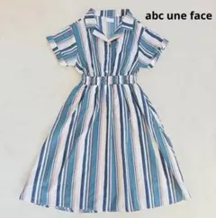 美品✨アーベーセーアンフェイス マルチストライプスキッパーシャツワンピース