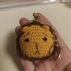 ライオンの顔 あみぐるみ キーホルダー付き