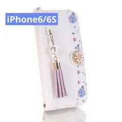 ★ホワイトカラー！花柄可愛い！iPhone6/6S