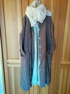 スタジオクリップ　リネンコートワンピース