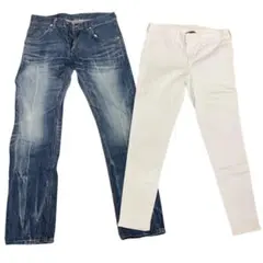 I16223 【美品】 エドウィン WX03 アメリカンイーグル 白 Gパン