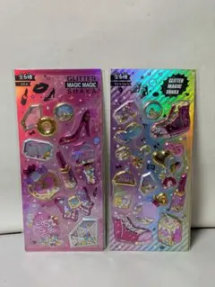 ♡ぷっくりシールシャカシャカシール【3種セット】【ご家族のシール遊びに】海外商品