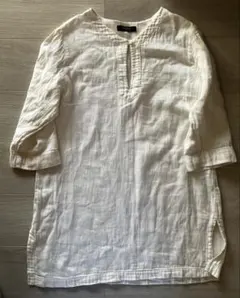 ホワイト プルオーバー 七分袖　hotman