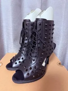 アレキサンダーワン 黒革レースアップブーティサンダル 35サイズ 22cm