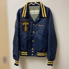 80s DeLong スタジャン 米国製 S ネイビー