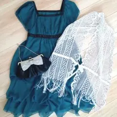 any SiS パーティードレスMとレースショール、バック3点セット
