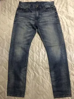 【希少】オールドユニクロ ヴィンテージ加工 デニムパンツ W33 ドーナツボタン