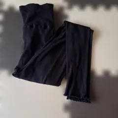 黒 リブ編み マタニティレギンスのサムネイル