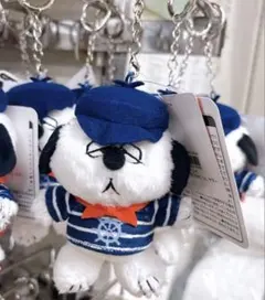 ♡ プチふわカラビナマスコット スヌーピー オラフ サマー　海軍風 キーホルダー