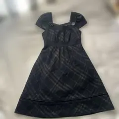 BURBERRY ブラック チェック柄 ワンピース 38