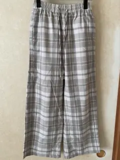 チェックパンツ ワイドパンツ