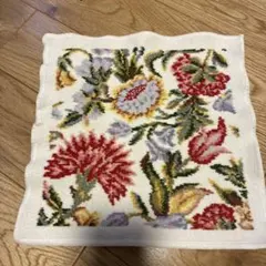 フェイラー　ハンカチ　花柄　大判　白