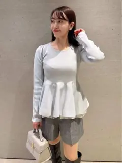 セルフォード　ペプラムドッキングニットプルオーバー