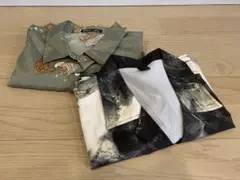 【新品未使用】メンズ柄シャツ マーブル、ヒョウ柄　2枚セット