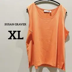 SUSAN GRAVER 【US XL】オレンジ ノースリーブ タンクトップ