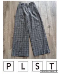 グレンチェック ワイドパンツ