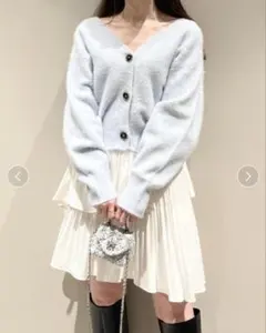 スナイデル プリーツティアードミニスカート 白 size1