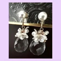 ★ ハンドメイド　ビーズ　イヤリング