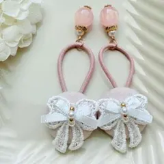 266✾︎ ハンドメイド　ヘアゴム2個セット　22㎜くるみボタン