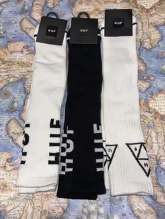 HUF ESSENTIAL OG LOGO SOCK メンズ 靴下 ×3足セット