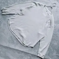 UNIQLO✨️ワッフル 長袖Tシャツ【L】緑 オーバーサイズ ロンT サーマル
