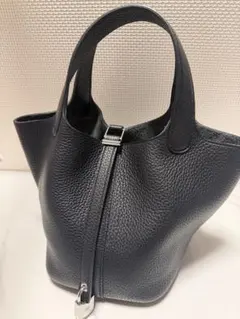 本革 ハンドバッグ ブラックのサムネイル