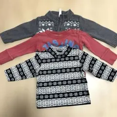 Tシャツ ロンT トップス　80 2点　セット　トレーナー　ニット