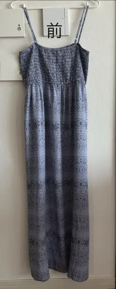 UNIQLOキャミワンピース ペーズリー柄 ブルーグレー