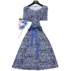 新品未使用　ローラアシュレイ　ロングワンピース　薄手清涼伸縮✨　サラッと着用可✨