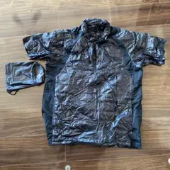 Mizuno ブラック 半袖ダウンジャケット ポーチ付き