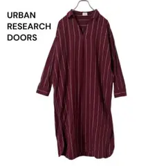 URBAN RESEARCH DOORS 長袖シャツロングワンピース　ボルドーのサムネイル