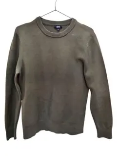 美品 UNIQLO ウォッシャブルストレッチミラノリブクルーネックセーター