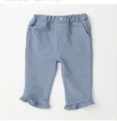 プティマイン クロップドパンツ フリル　ボトムス 130 デニム スマイルパンツ
