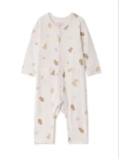 明日まで　美品　ジェラートピケ　シリアルベア柄ロンパース　90 ピンク