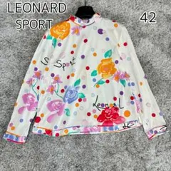 極美品　レオナール　スポーツ　42 I147 美品 L 42 レオナールスポーツ 花柄 カットソー レディース