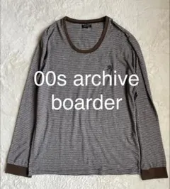 キ*イ様 00s Y2K archive グランジ　刺繍入　ラメボーダーロンT