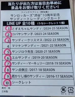 2025-26サンロッカーズ渋谷 ファンクラブ限定カード サンディー 匿名便即発