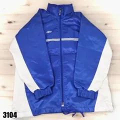 Reebok 美品 スポーツ トラックジャケット 青/白 SS 3104のサムネイル
