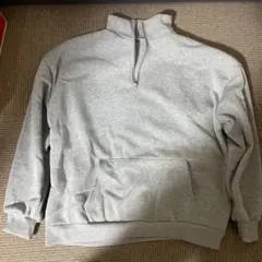 グレー ハーフジッププルオーバー