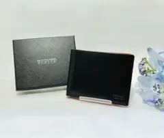 WERYER 二つ折り財布 ブラック オレンジ バイカラー L字ファスナー 箱のサムネイル