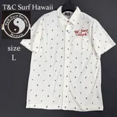 T&C Surf Hawaii 半袖シャツ L 総柄 アロハ サーフ ハワイのサムネイル