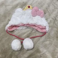 USJ 耳付きフリース帽子 ポンポン付き　キティちゃん