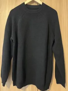 新品】MUJI Laboコットンハイゲージニット半袖プルオーバー 紳士XL・黒