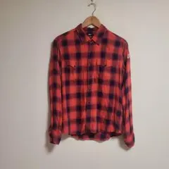 ★ TMT オンブレチェック 長袖 ウエスタンシャツ ロゴ 刺繍