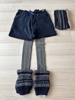 登山用ショートパンツのセット レッグウォーマー、ネックウォーマー、タイツ付き