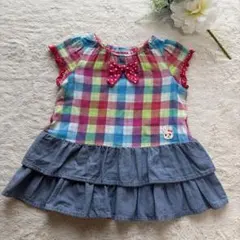 MIKI HOUSE チェック柄ワンピース 80cmのサムネイル